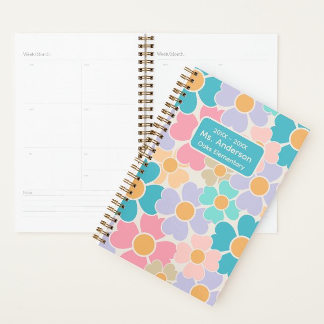 Agenda Flores de Pastel Personalizadas Escuela (Demostración)