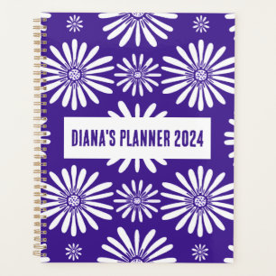 Agenda Flores de patrón de margarita florecen PERSONALIZA