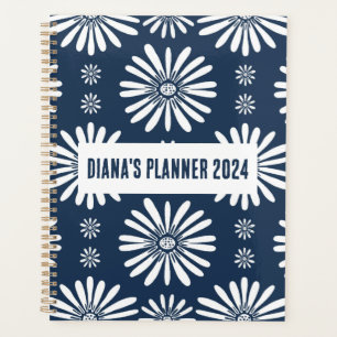 Agenda Flores de patrón de margarita florecen PERSONALIZA