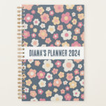 Agenda Flores de patrón de margarita florecen PERSONALIZA<br><div class="desc">¡Hola! Espero que te guste este diseño de arte original. Añade tu propio texto,  cambia los colores o fuentes para personalizarlo. Revisa mi tienda para más diseños. Si quieres algo personalizado,  por favor avísenme.</div>