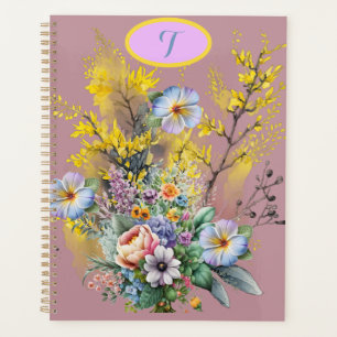 Agenda Flores de primavera de color de agua rosada de Cot