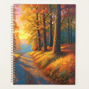 Agenda Flores del bosque y arte colorido de otoño