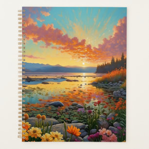Agenda Flores del lago de la montaña Arte