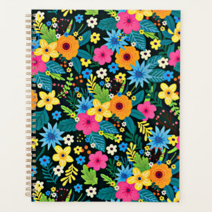 Agenda Flores Ditsy Vibrantes Diseño de Patrón Floral-437