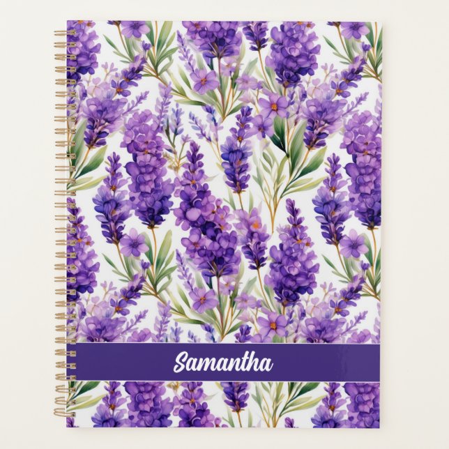 Agenda Flores elegantes de lavanda (Anverso)