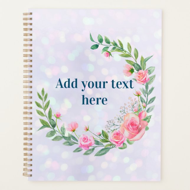 Agenda Flores Elegantes de Rosa Blush (Anverso)