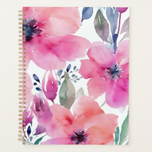 Agenda Flores en Flor   Flores Rosadas Pintadas con Acuar