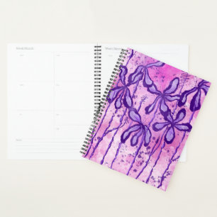 Agenda Flores entrelazadas rosadas Lilis moradas