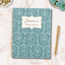 Agenda Flores Florales Rococó Antiguo Nombre Personalizad