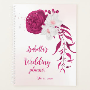 Agenda flores fucsia botánico boda