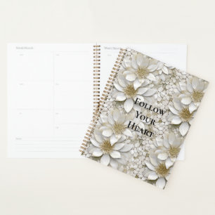 Agenda Flores Gold White Lotus