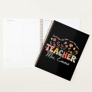 Agenda Flores Groovy Personalizadas Regalo Personalizado 