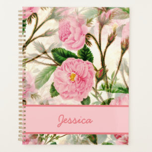Agenda Flores, Hojas y Capullos de Peonía Rosa Patrón