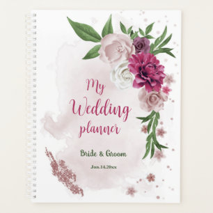 Agenda flores malva rosadas vegetación boda
