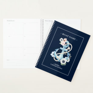 Agenda Flores marinas de ancla azul claro