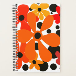 Agenda Flores modernas, divertidas, naranjas y amarillas