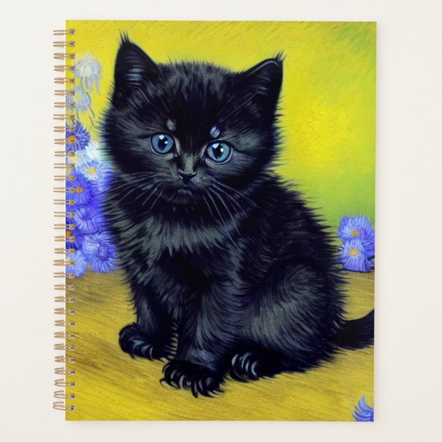 Agenda Flores moradas de gato negro Van Gogh (Anverso)