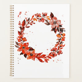 Agenda Flores naranjas acuarelas