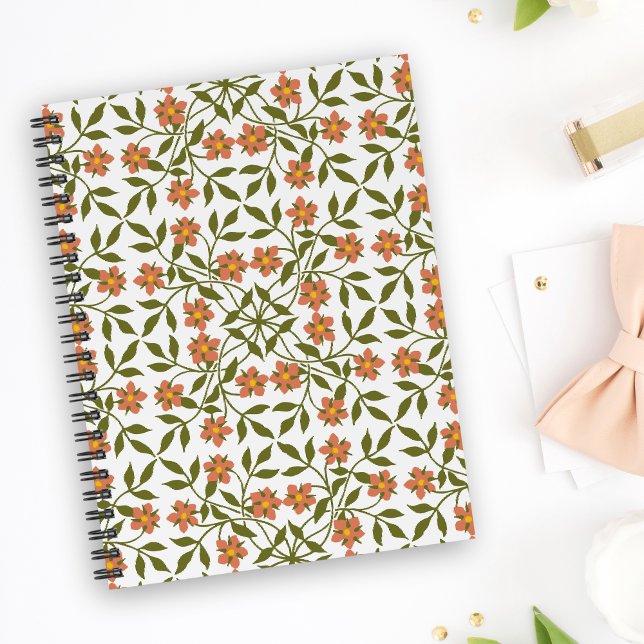 Agenda Flores naranjas, patrón floral, follaje, Boho (Subido por el creador)