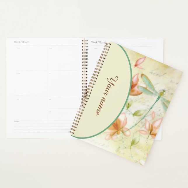 Agenda Flores personalizadas y libélula (Demostración)
