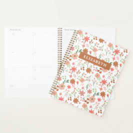 Agenda Flores Personalizados Boho Floral Earth Tones