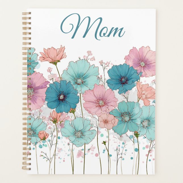 Agenda Flores primaverales vintage para mamá (Anverso)