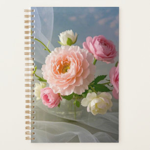 Agenda Flores rosa elegantes y desenfadadas