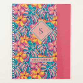 Agenda Flores rosa y amarillo retro