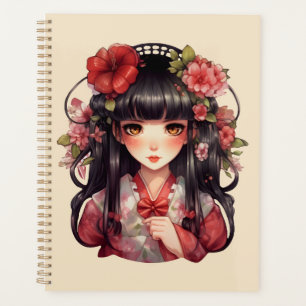 Agenda Flores rosadas de chica anime