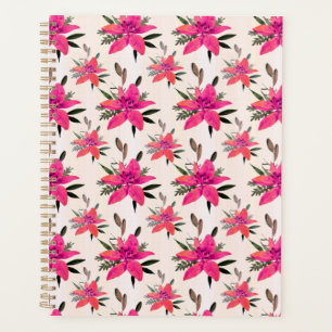 Agenda Flores rosadas diseño de patrón floral