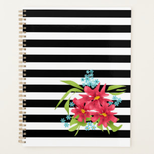 Agenda Flores rosadas sin foco floridas rayas blancas neg