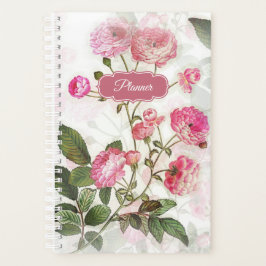 Agenda Flores rosadas Vintage Floral Pattern Planner