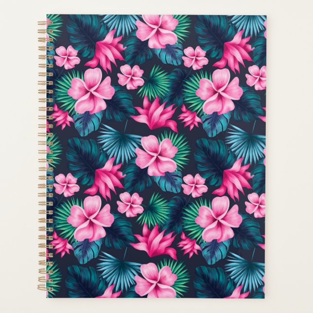 Agenda Flores rosas con hojas verdes Partern-79066 (Anverso)