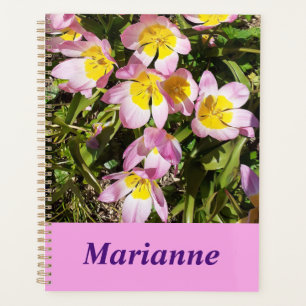Agenda Flores rosas y amarillas
