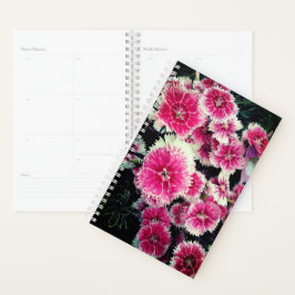 Agenda Flores rosas y blancas