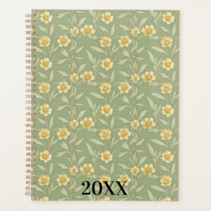 Agenda Flores salvajes amarillas en verde