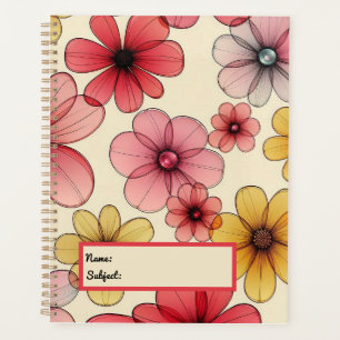 Agenda Flores salvajes de amarillo rojo