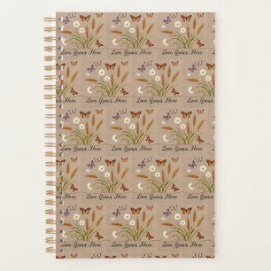 Agenda Flores silvestres bohemias, mariposas, tallos de t