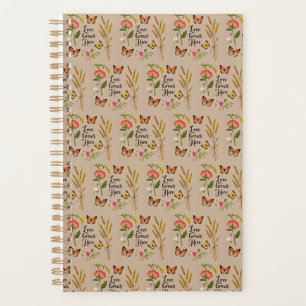Agenda Flores silvestres bohemias, mariposas, tallos de t