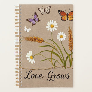 Agenda Flores silvestres bohemias, mariposas, tallos de t