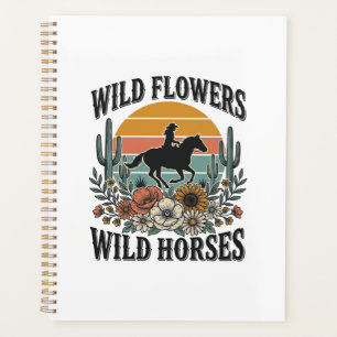 Agenda Flores Silvestres Caballos Salvajes Camisa Floral 
