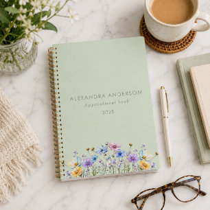 Agenda Flores silvestres de acuarela floral elegante mini