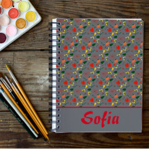 Agenda Flores silvestres de adormidera de motivos grises