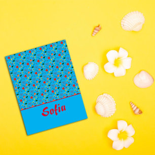 Agenda Flores silvestres de adormidera de patrón turquesa