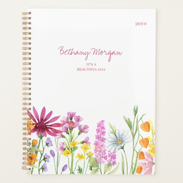 Agenda Flores silvestres de bonito y presupuesto editable (Anverso)
