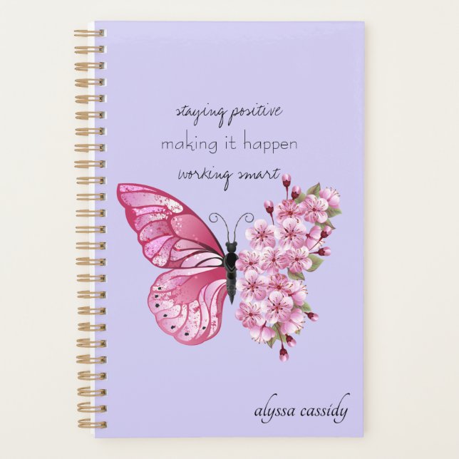 Agenda Flores silvestres de mariposa cutáneo giratorio (Anverso)