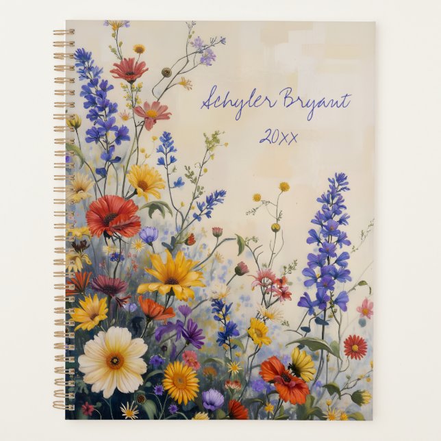 Agenda Flores silvestres espiral floral Botánico (Anverso)