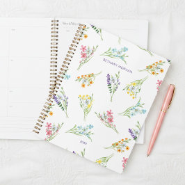 Agenda Flores silvestres personalizadas con acuarela boni