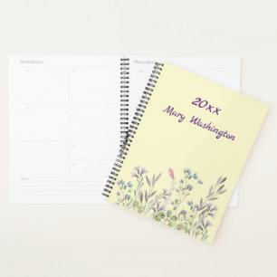 Agenda Flores silvestres personalizados de amarillo pálid