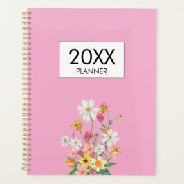 Agenda Flores silvestres rosadas personalizadas